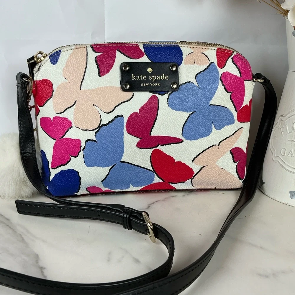 Kate Spade New York Wellesley Festive Butterflies Multi‎ Crossbody Small Bag - Picture 10 of 13